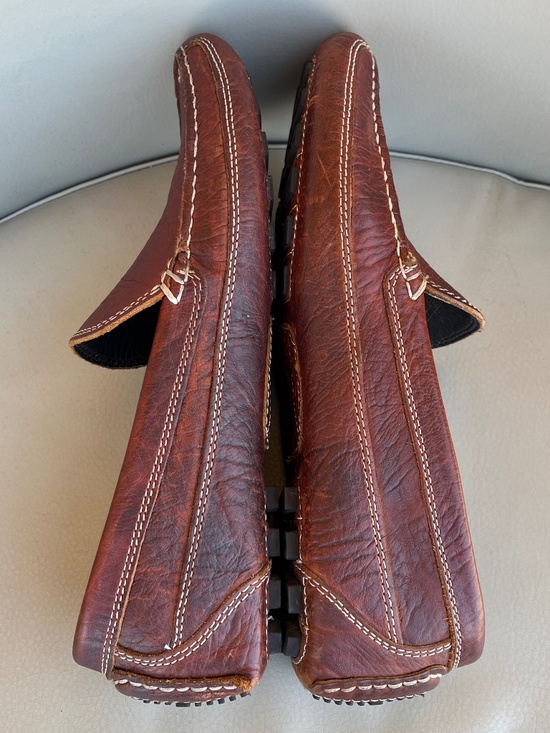 Duluth Trading Company Bison Leather Loafers Driving Moccasins Shoes 10W Brown main image 6